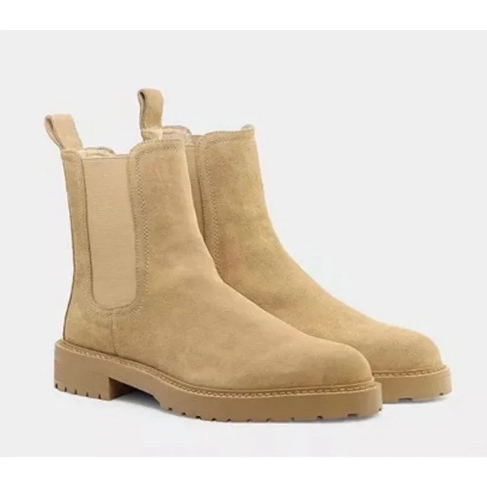 NIB SAINT MORTA Men Leather Sz US 12 EU 46 Chunky Chelsea Boot Taupe Dust Bags‎